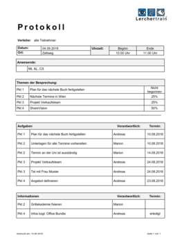 Protokoll-to-go! wurde von Lerchertrain für effektibe Meetings entwickelt.