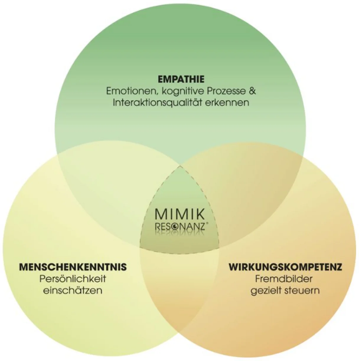 Mimikresonanz®-Kompetenzmodell: Empathie, Menschenkenntnis und Wirkungskompetenz greifen ineinander